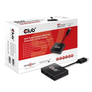 Club 3D Multi Stream Transport (MST) Hub DisplayPort™ 1.2 Triple Monitor